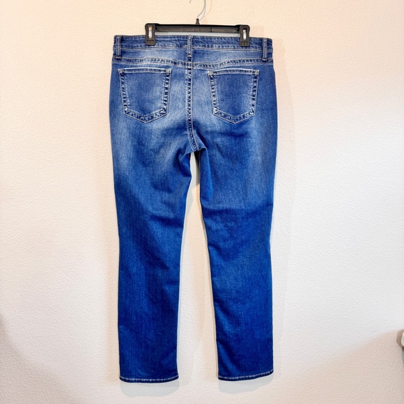 KUT From the Kloth Stevie Straight Leg Jeans Distressed Blue Denim Stretch 14 - Picture 7 of 9